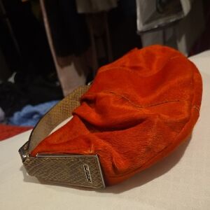 Calvin Klein Orange and Tan Satchel